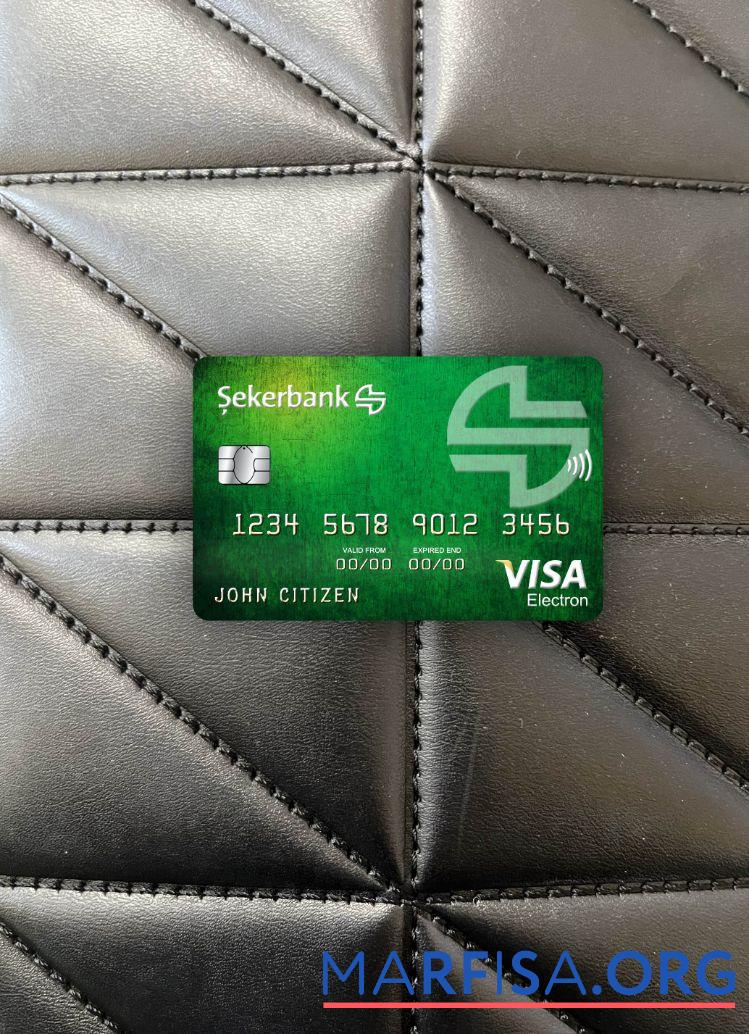 Printable Turkey Sekerbank visa electron card photolook front template